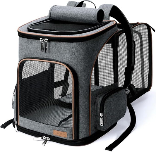 Large Cat Backpack Expandable Pet Carrier Backpack, Lekereise Dog Backpack by Lekereise