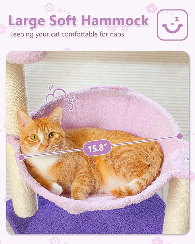 Flower Cat Scratching Post, Replaceable Toy Ball - Image 3