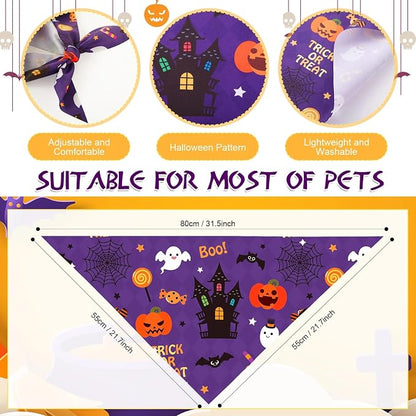 Abbylike 50 Pcs Halloween Dog Bandanas Bulk Pumpkin Bandanas - Image 3