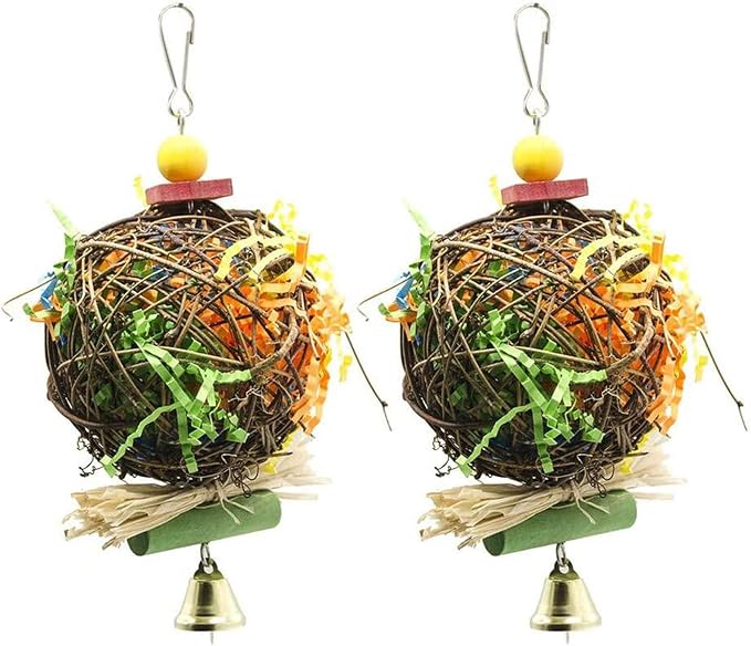 EBaokuup 2 Pack Bird Chewing Toys Foraging Shredder Parrot Cage Shredder by EBaokuup