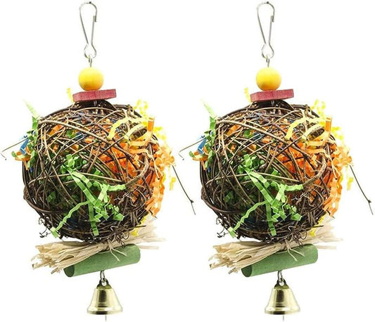 EBaokuup 2 Pack Bird Chewing Toys Foraging Shredder Parrot Cage Shredder by EBaokuup
