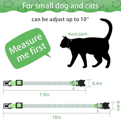 Weewooday 4 Pieces Rhinestones Cat Collars Breakaway Cat Collar - Image 2