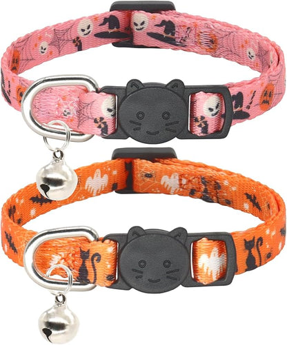 Halloween Cat Collar, 2 Pack, Breakaway Cute Cat Collar by Giecooh