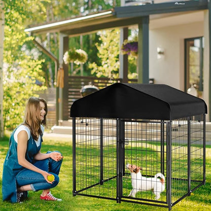 Dog Kennel Outdoor with Roof, Heavy Duty Dog Crate with UV-Resistant Waterproof - Image 6