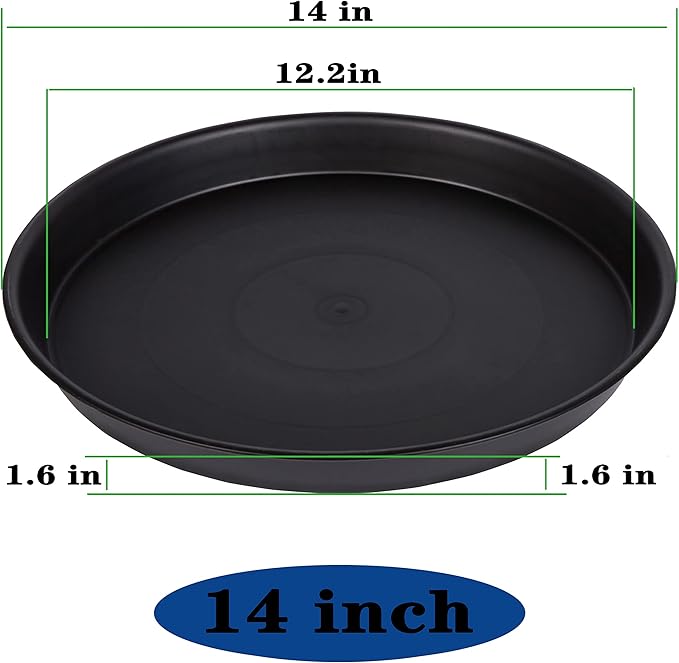 4 Pack of 14 inch Plant Saucer, Heavy Duty Plant Saucer 14 inch Round, Plastic - Image 3