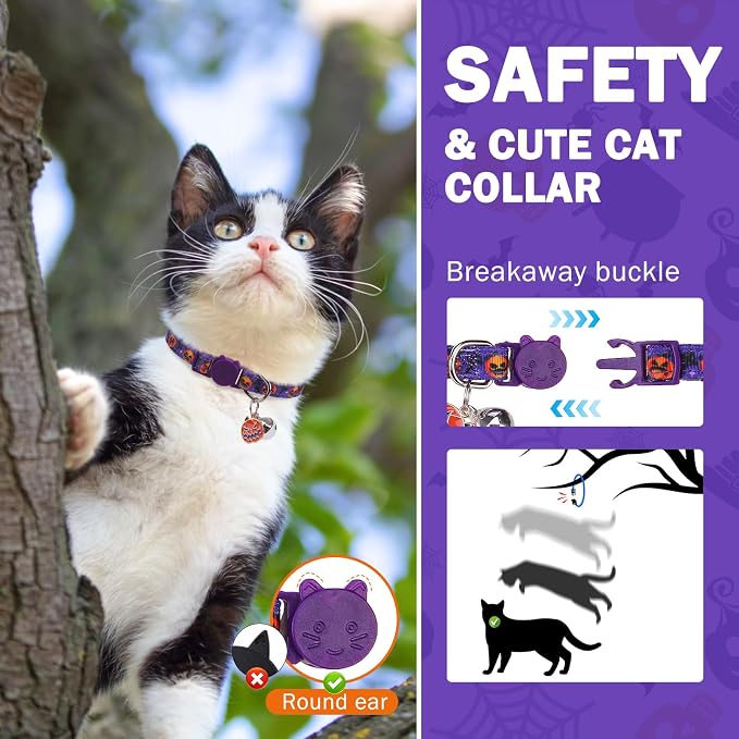 SCENEREAL Halloween Cat Collar Breakaway 3 Pack, Safety Collars, Pet Accessory - Image 3
