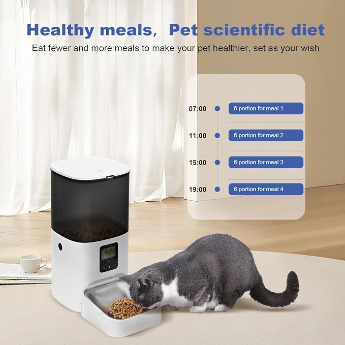 Automatic Cat Feeder, 6L Cat Food Dispenser - Image 9