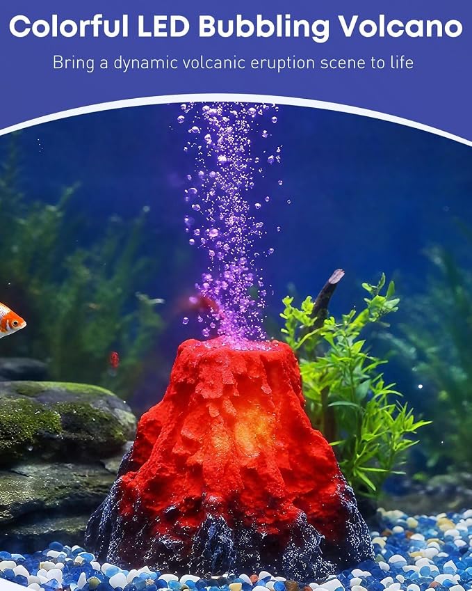 Uniclife Fish Tank Decorations, Realistic Resin Aquarium Volcano Decorations - Image 2