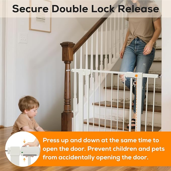 29.5-40.6" Magnetic Baby Gate for Stairs, Baby Safety Essentials, Auto Close - Image 6