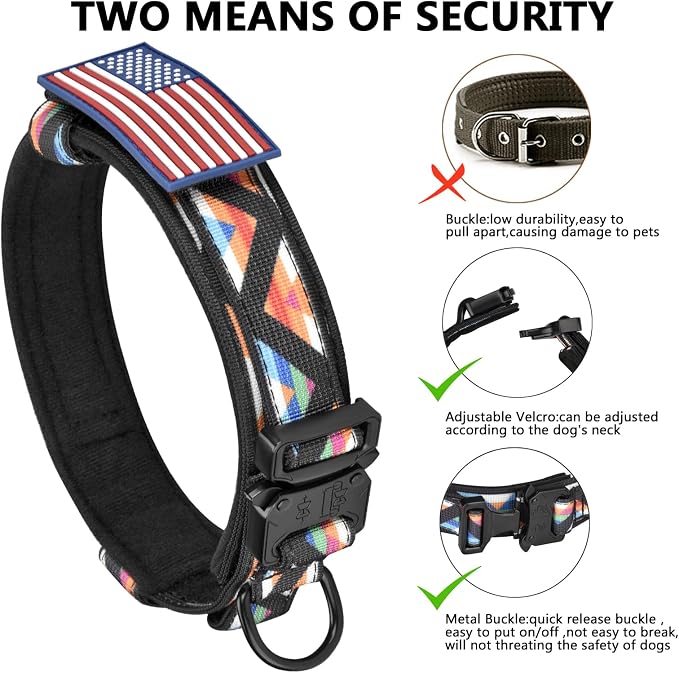 DAGANXI Tactical Dog Collar, Adjustable Military Training Nylon Dog Collar - Image 5