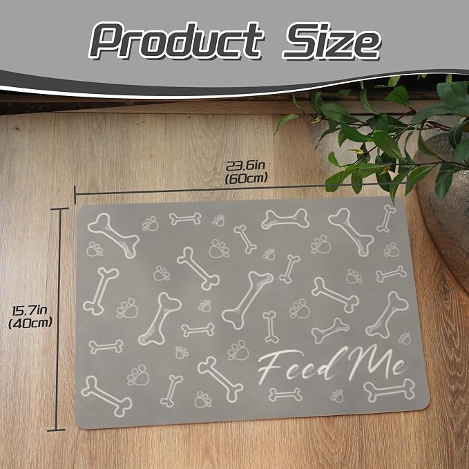 Le courant Dog Bowl Mats for Feeding, Cat Feeding Mat, Non-Slip Super Absorbent - Image 5