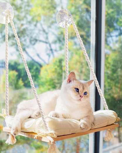 Cat Window Perch with Industrial-Grade Suction Cups by Unknown
