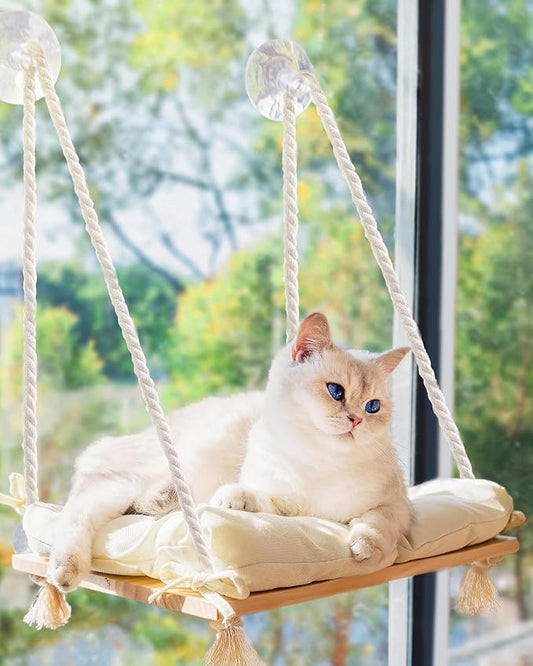 Cat Window Perch with Industrial-Grade Suction Cups by Unknown