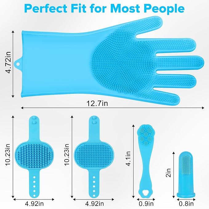 6PCS Pet Grooming Kit for Dogs, Cats and Horses | Dog Washing Gloves | Dog Bath - Image 7