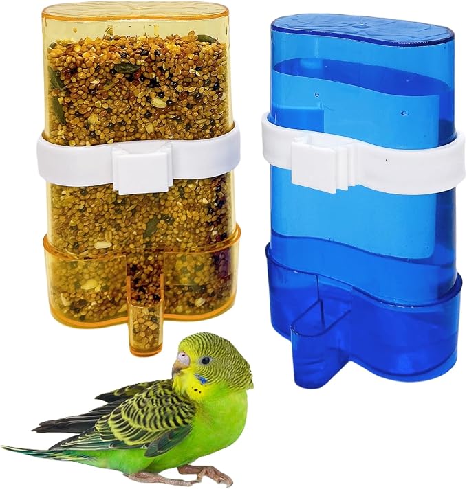 Parakeet Water Dispenser Parrot Water Feeder Bird Seed Container by Hamiledyi