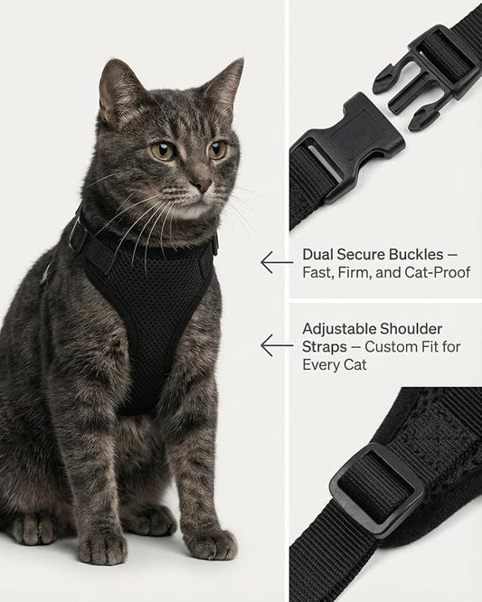 Luxelle 2 Pack Escape-Proof Cat Harness and Leash Set - Image 2