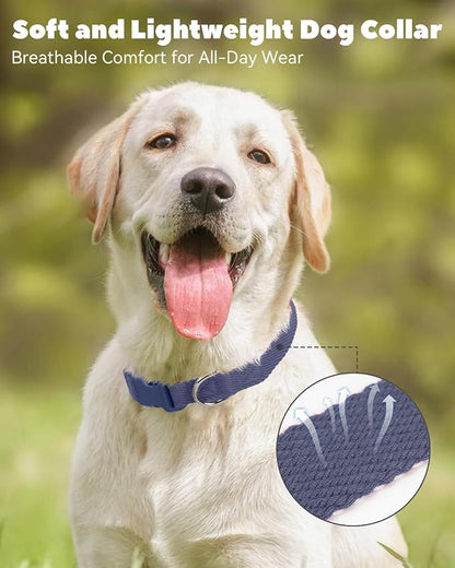 Dynmeow Soft and Breathable Cotton Dog Collar, Durable Adjustable Heavy-Duty - Image 6