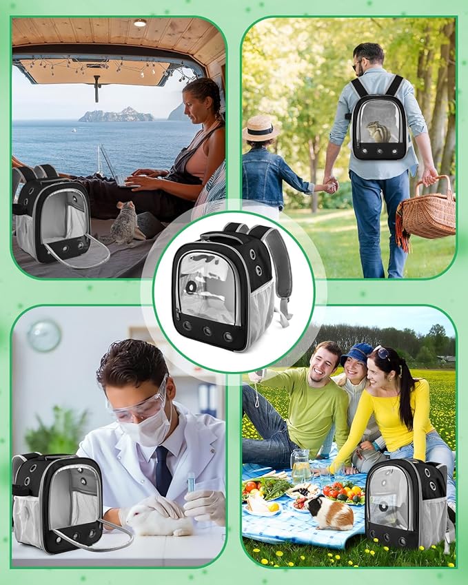 Guinea Pig Carrier Backpack, Portable Rabbit Travel Carring Bag - Image 6