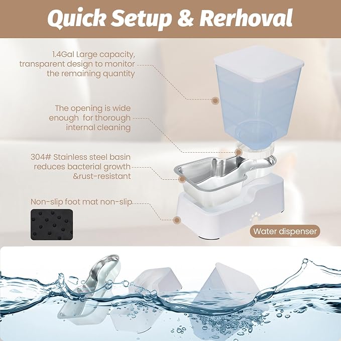 Automatic 5.4L/1.4Gal Pet Waterer, Pet Automatic Dog Water Dispenser Gravity - Image 4