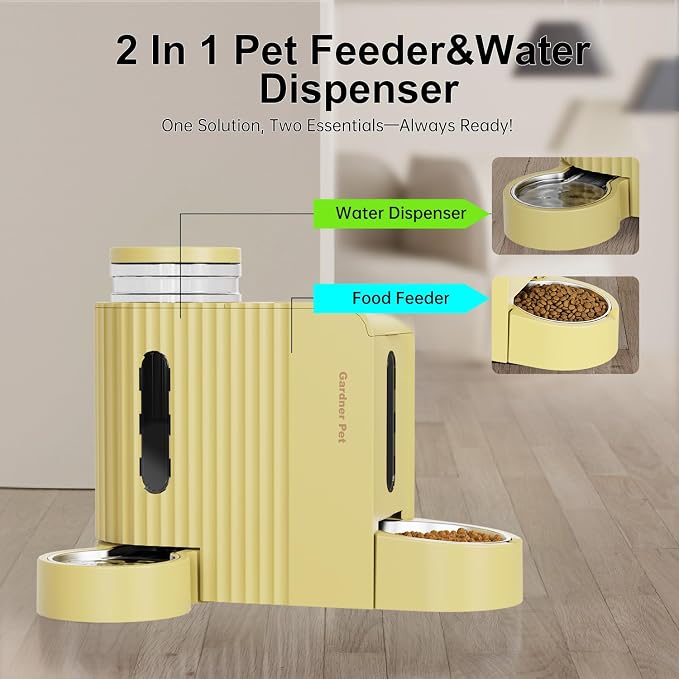 Gardner Pet Gravity Automatic 2-in-1 Pet Feeder, 0.8 Gallons*2 Cat Feeder and - Image 2