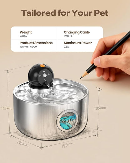 Wireless Cat Water Fountain Cordless: Stainless Steel Cat Fountains - Image 9