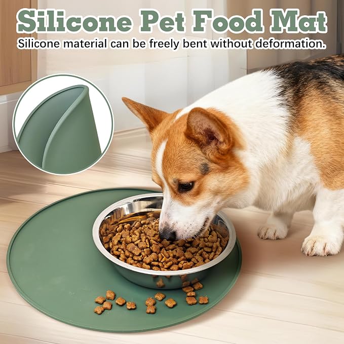 BNOSDM Silicone Cat Feeding Mat 2 Pack Dog Bowl Mats Pet Silicone Food Mat - Image 3