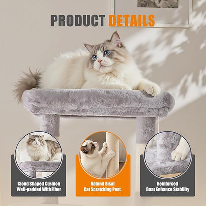 DUMOS Large 63in Cat Tree Tower, Natural Sisal Scratching Posts, Extended - Image 5