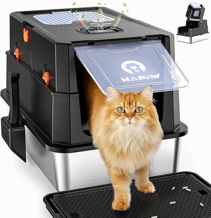 Stainless Steel Litter Box by HAPAW