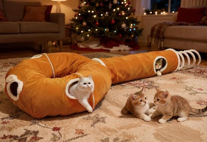 Ownpets 2-in-1 Cat Tunnel, Large Lollipop Shape Cat Tunnel Toy - Image 2