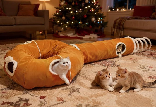 Ownpets 2-in-1 Cat Tunnel, Large Lollipop Shape Cat Tunnel Toy - Image 2