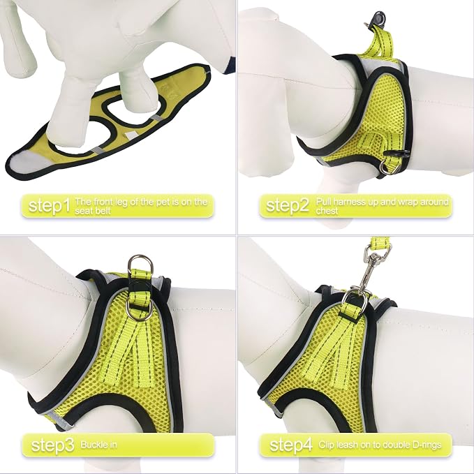 YIMEIS Dog Harness and Leash Set, No Pull Soft Mesh Pet Harness, Reflective - Image 3
