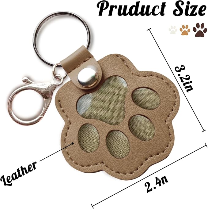 Dog Hair Keychain, Leather Pet Hair Collector Keychains, Pet Fur Keepsake Gift - Image 3