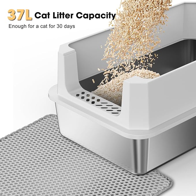 FURTIME Stainless Steel Litter Box - Image 4