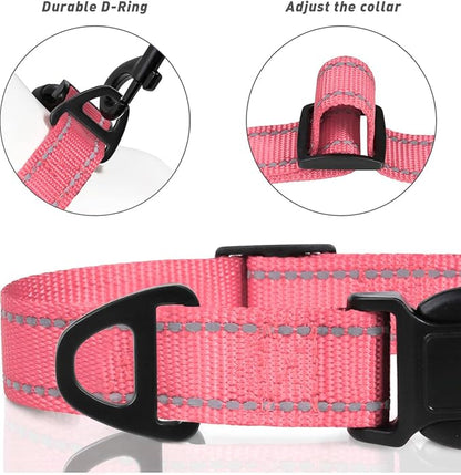 TagME Reflective Nylon Dog Collars, Adjustable Classic Pet Collar - Image 3