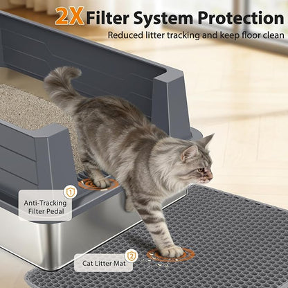 FURTIME XXXL Extra Large Stainless Steel Litter Box - Image 3