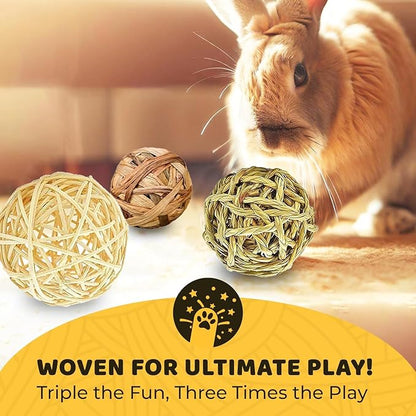 SunGrow Assorted Rabbit & Cat Chew Balls, Teething Activity Toy - Image 5