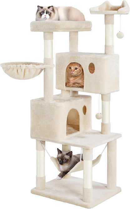 Yaheetech 64.5in Cat Tree Cat Tower Scratching Post, Plush Cover Cat Condo Bed by Yaheetech