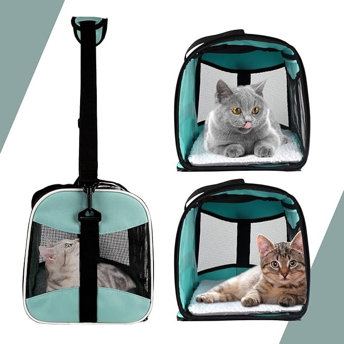 Cat Carrying Case Pet Dog Carrier Soft-Sided Cat Bag Airline Approved, Pet - Image 3
