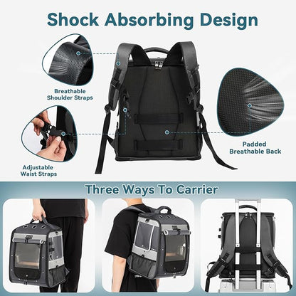 Bird Carrier with Shade Cover, Adjustable Height Standing Perch, 2 Feeder Bowls - Image 4
