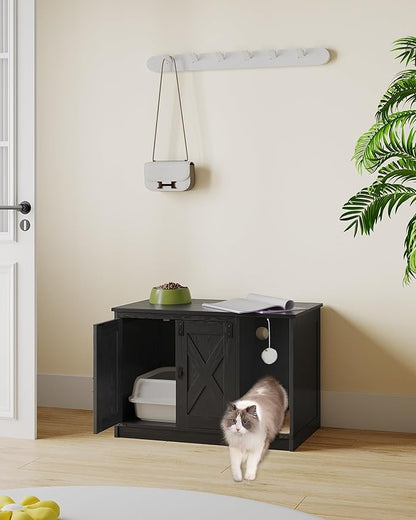 Cat Litter Box Enclosure, Hidden Litter Box Cabinet Furniture - Image 9