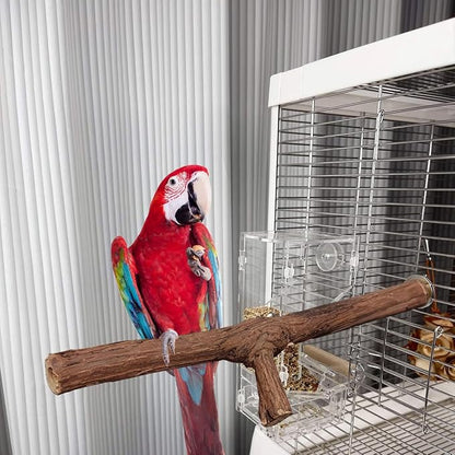 4 Pcs Natural Wooden Bird Perch Parrot Stand, 2 Grape Wood Perches, A Stand - Image 5