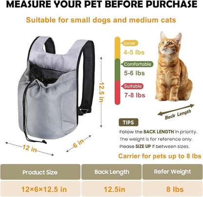 Dog Front Carrier Backpack, Ventilated Mesh Puppy Back Pack - Image 2