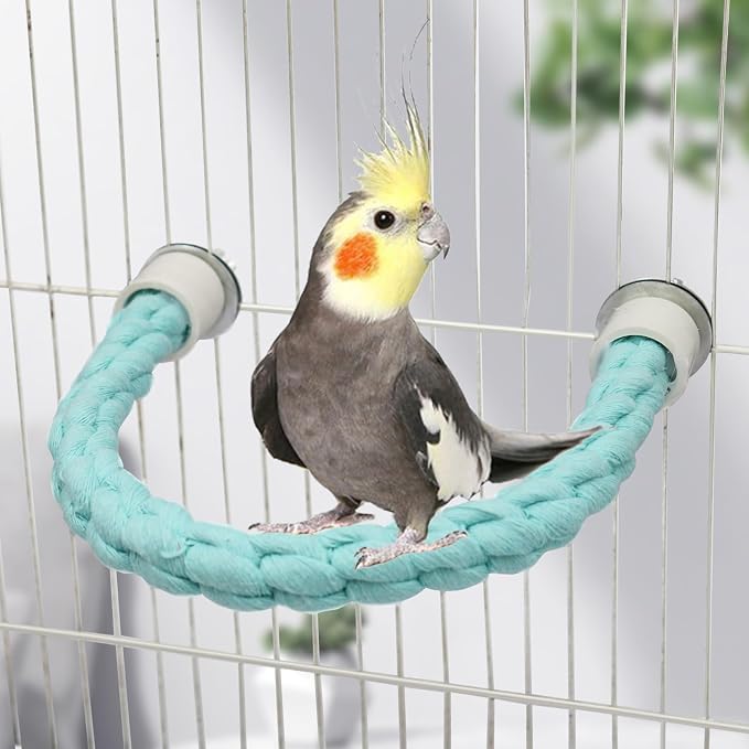 Dnoifne Bird Rope Perch, Cotton Bendable Parrot Perch Stand Toy, Bird Standing by Dnoifne