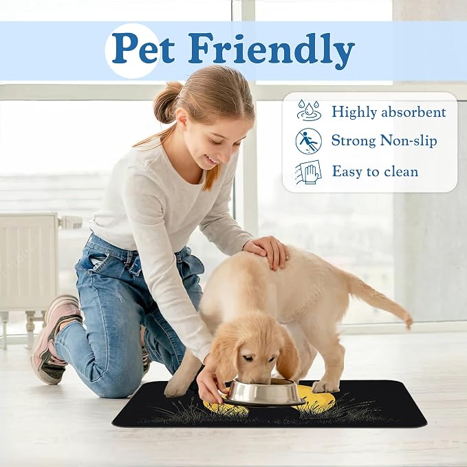 Giner Cat Moon Pet Food Mat for Cats and Dogs–Christmas Stocking Absorbent - Image 6