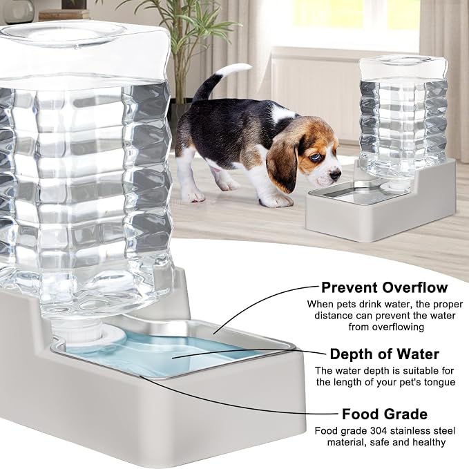 RIZZARI Stainless Steel Pet Water Feeder: 8L Gravity Waterer, Leak-Proof - Image 4