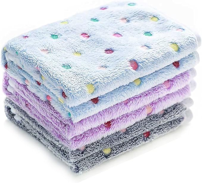 1 Pack 3 Blankets Super Soft Cute Dot Pattern Pet Blanket Flannel Throw by luciphia