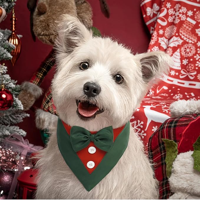 FUAMEY Dog Tuxedo Christmas for Large Dogs, Dog Formal Suit Dogs Attire Pet Bow - Image 3