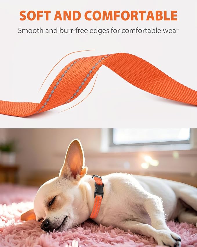 Joytale Small Dog Collar, Reflective and Adjustable Nylon Collar - Image 3