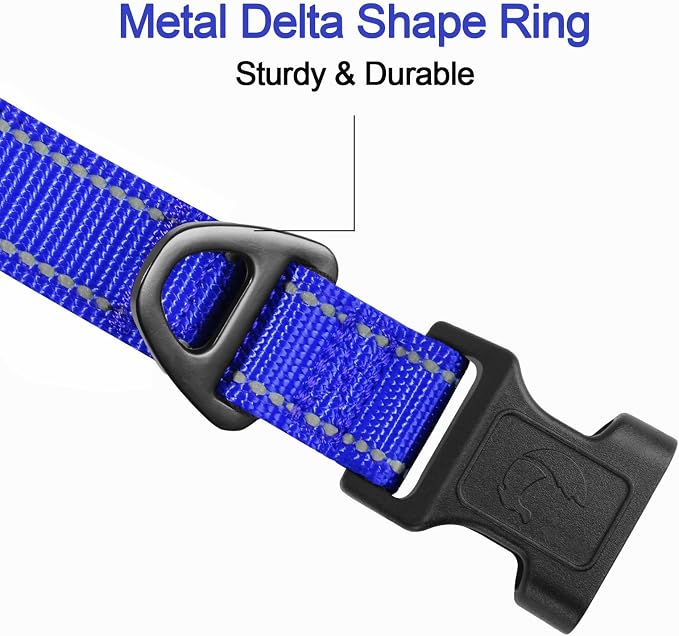 Joytale Reflective Dog Collar, Soft Neoprene Padded, Metal D-Ring, Nylon Pet - Image 3