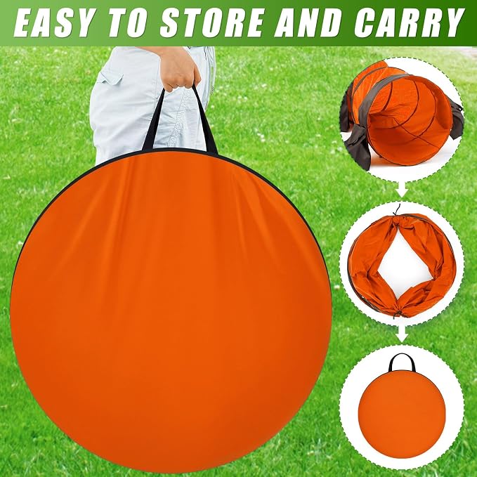 28 in 10 Foot Orange Extra Large Dog Agility Tunnel - Image 3